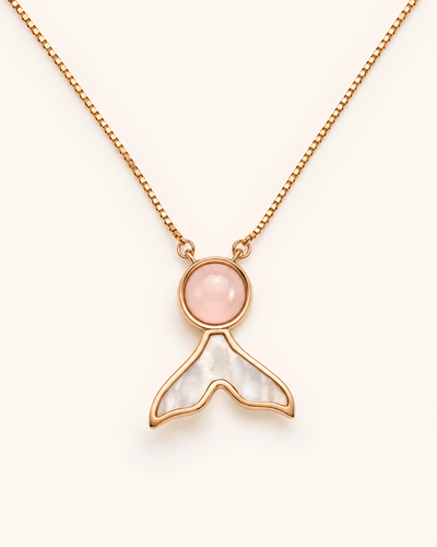 Nerina Queen Conch Shell pendant necklace in rose gold-plated 925 sterling silver - product view