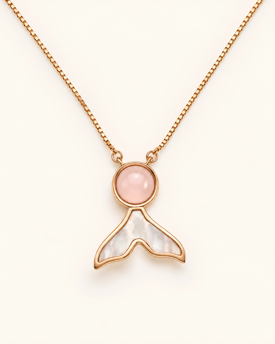 Nerina Queen Conch Shell pendant necklace in rose gold-plated 925 sterling silver - product view