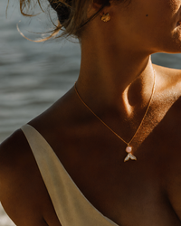 Nerina Queen Conch Shell pendant necklace - worn view