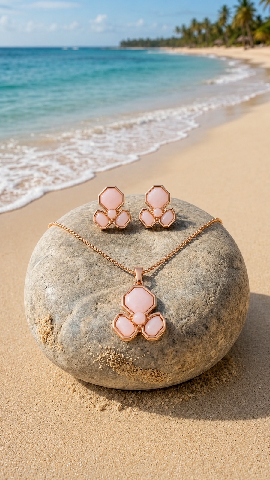 Aurelia — Queen Conch Shell Pendant & Earring Set