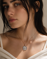 PD020 Turquoise Evil Eye Pendant Necklace - lifestyle 2